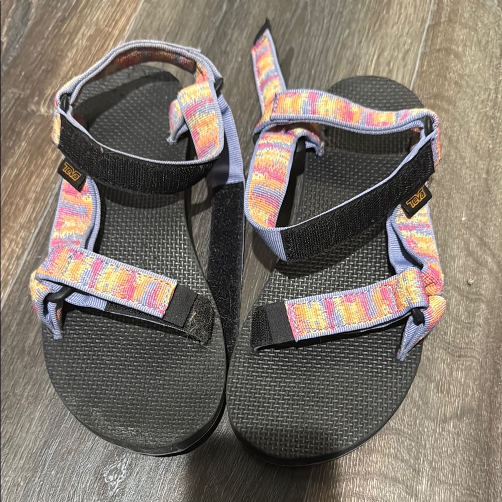 Teva Black Sandals with Colorful Straps